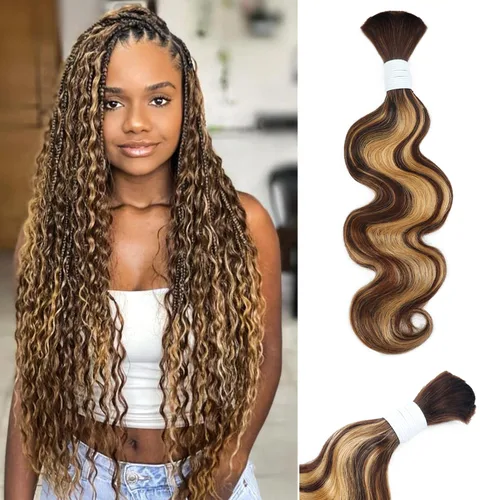 Vista 7 de Liqusee Cabello Humano para Trenzar 3.53 oz Un Paquete 14 Pulgadas Negro Natural Ondulado Rizado a Granel Cabello Humano para Trenzar Sin Trama 100%