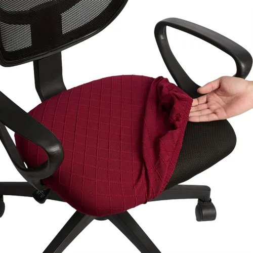 Vista 10 de Melaluxe - Funda elástica de jacquard para silla de oficina, funda extraíble y lavable para silla de escritorio, cubierta giratoria para asiento