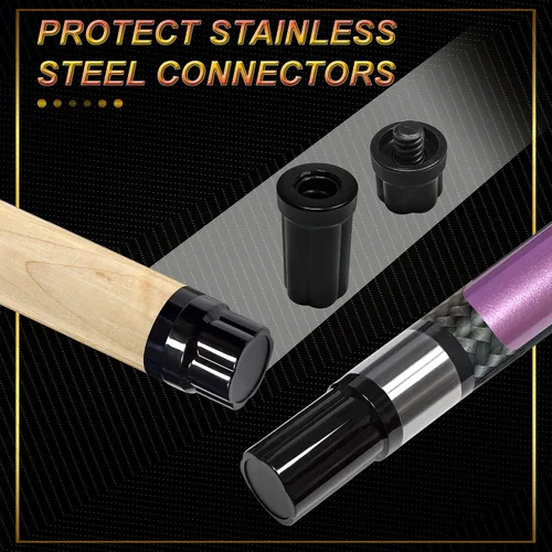 Vista 4 de HomeSeason 58in 2-Piece Pool Cue, 18/19/20/21oz Professional Maple Billiards Stick 3D Printed Lizard Grip with Case, 12.5mm Tip Stainless Steel 18oz