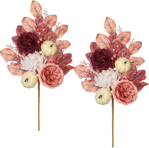 Vista 9 de GnFlus 3 piezas de ramas artificiales de algodón falsas para decoración de primavera y otoño en interiores estilo boho, flores artificiales de tallo