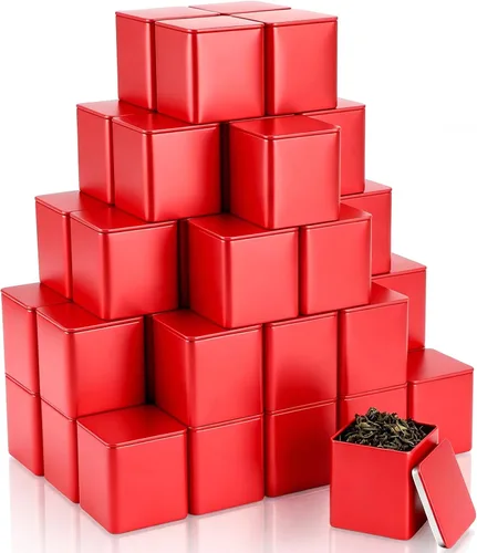 Vista 8 de Suclain 50 latas de té de metal con tapa hermética para té suelto, negro, 8
