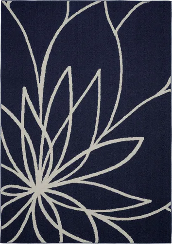 Vista 13 de Garland Rug Grand Floral, 2 x 5 pies, negro/marfil