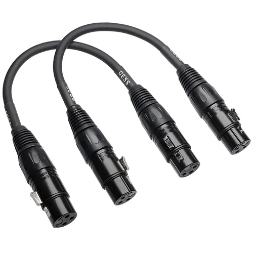 Vista 4 de CNCESS Cable de micrófono XLR hembra a hembra de 3 pines, paquete de 2