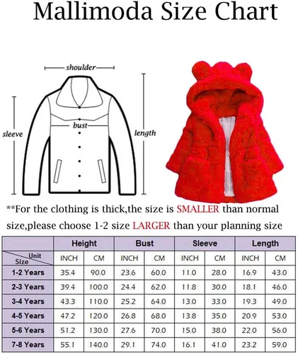Vista 2 de Mallimoda - Chaqueta de forro polar con capucha para niñas