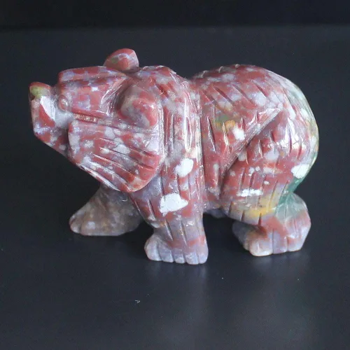 Vista 19 de Figura de oso de cristal tallada a mano de 2 '' talla de animal (ágata de encaje loco 2)