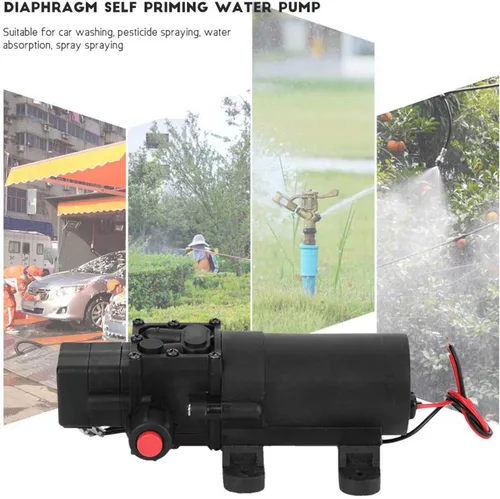 Vista 2 de DC 24V 80W Bomba de diafragma, bomba de transferencia de agua Bomba de diafragma eléctrica con interruptor de presión automático