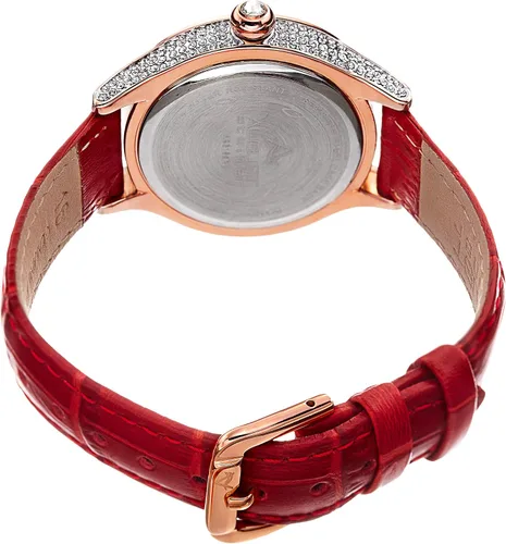 Vista 4 de August Steiner AS8188 - Reloj de pulsera de cuero con 8 marcadores de hora de diamantes con esfera de nácar