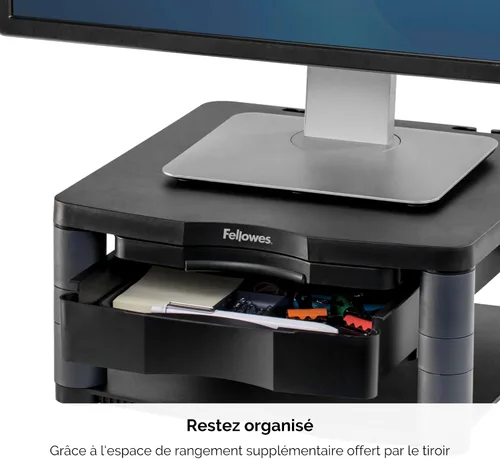 Vista 4 de Fellowes Soporte de monitor de altura ajustable de alta calidad, color Negro