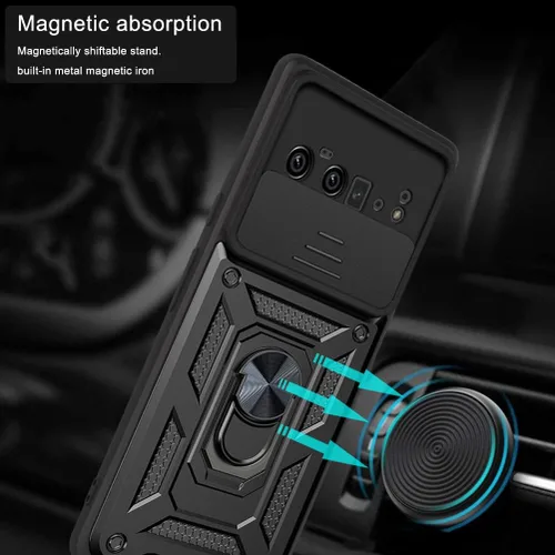 Vista 8 de Funda para Google Pixel 6A, funda de TPU + PC de grado militar para Google Pixel 6A, soporte integrado, diseño de doble capa, funda de protección