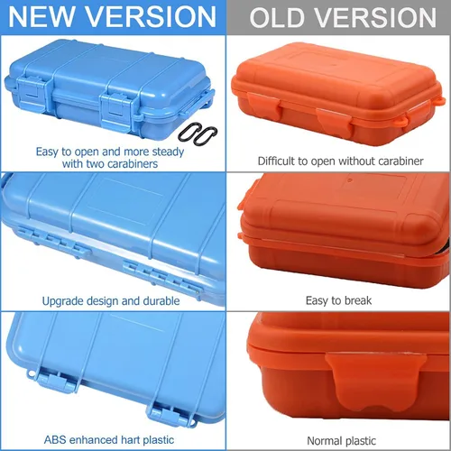 Vista 2 de Contenedor de almacenamiento hermético, impermeable, azul/negro, caja de almacenamiento en seco con 2 hebillas en forma de U para nadar