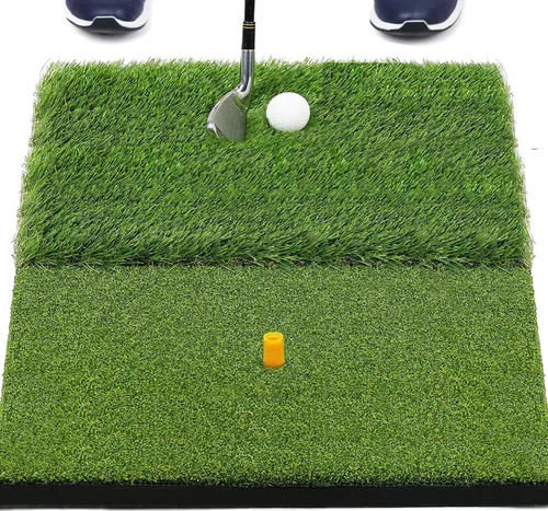 Vista 9 de JAYA Golf Hitting Mat with Heavy Rubber Base, Foldable Golf Practice Mat for Indoor & Outdoor Training, Dual Turf Fairway & Rough Grass Mat for
