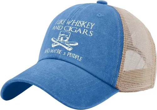 Vista 125 de Philysonic Funny Hat I Like Whisky and Cigars and Maybe 3 People Sombreros para Hombres Gorras de Béisbol Gorras Ajustables