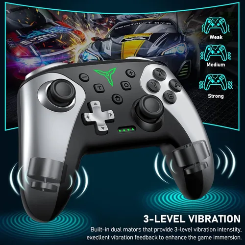Vista 4 de Controladores de interruptor, controlador inalámbrico Switch Pro compatible con Nintendo SwitchLiteOLED, repuesto para controlador Nintendo Switch
