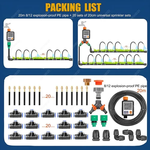 Vista 6 de New Quick Connector Drip Irrigation Kits,Automatic Irrigation System with 360-degree Bending Dropper,Adjustable atomizing Copper Nozzle for Watering