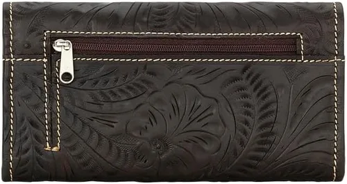 Vista 3 de American West Cartera de tres pliegues Annie's Secret para mujer, color marrón antiguo, talla única