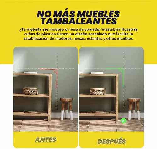Vista 5 de Qualihome Cuñas de plástico de nailon para nivelar – Cuñas de plástico transparente para muebles del hogar, inodoro, cama, cuñas de mesa