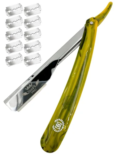 Vista 7 de Maquinillas de afeitar para hombre, rasurar Cuchilla Maquinilla de afeitar roja + 10 cuchillas desechables (negro)