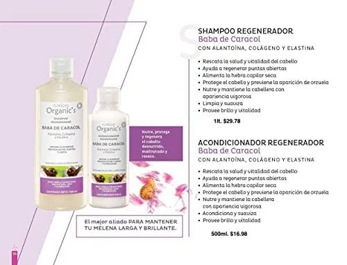 Vista 4 de Florigan Champú Hidratante Baba de Caracol 1lt.