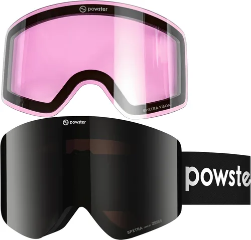 Vista 13 de Powster Ski Goggles Snow OTG Snowboard Goggles Magnetic Interchangeable Lens Frameless UV Protection Anti-fog mobile Skating