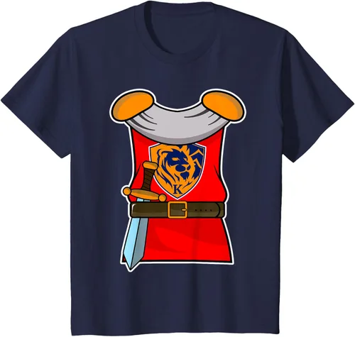 Vista 37 de Disfraz medieval de caballero de Halloween para adultos y niños, Negro, S