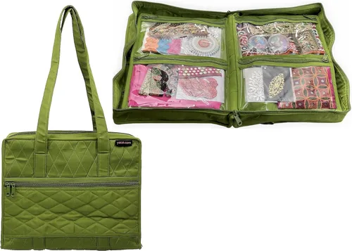Vista 13 de Yazzii Quilter's - Bolsa para proyectos con 19 bolsillos, organizador de bolsas de almacenamiento portátil, organizador de almacenamiento multiusos