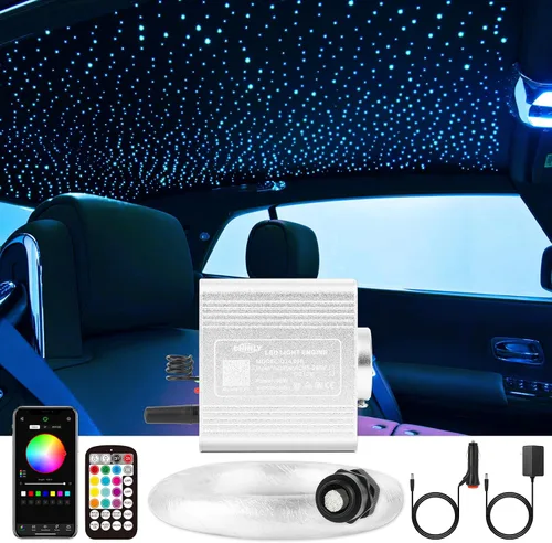 Vista 11 de CHINLY Starlight - Kit de luces de estrella para techo de automóvil, 500 luces de fibra óptica (0.03 pulgadas + 0.04 pulgadas + 0.06 pulgadas) 13.1