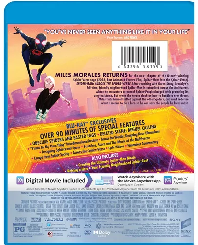 Vista 2 de Spider-Man Across The Spider-Verse - BDDVD Combo + Digital