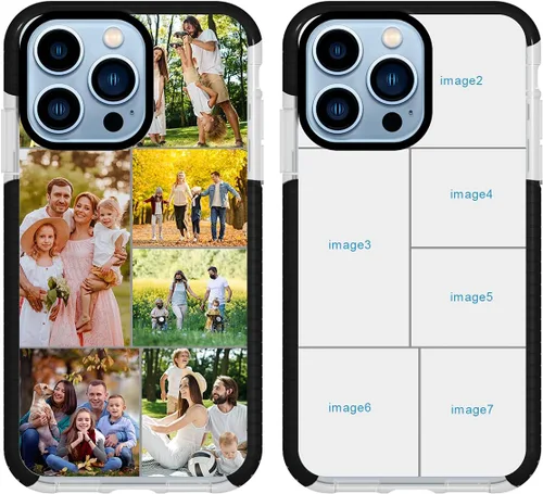 Vista 12 de Funda de teléfono personalizada para iPhone 13 Pro, funda personalizada de fotos de collage de múltiples imágenes, resistente a los arañazos, a