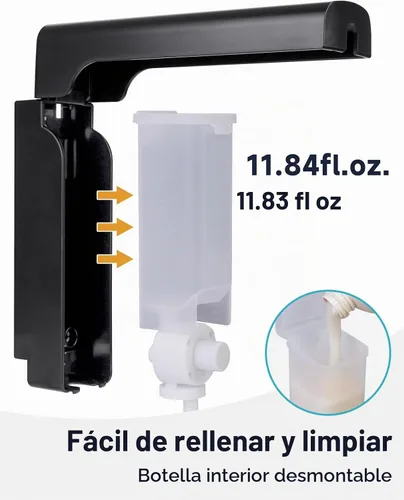 Vista 8 de AIKE Dispensador de champú y acondicionador de ducha de 3 cámaras para baño Negro