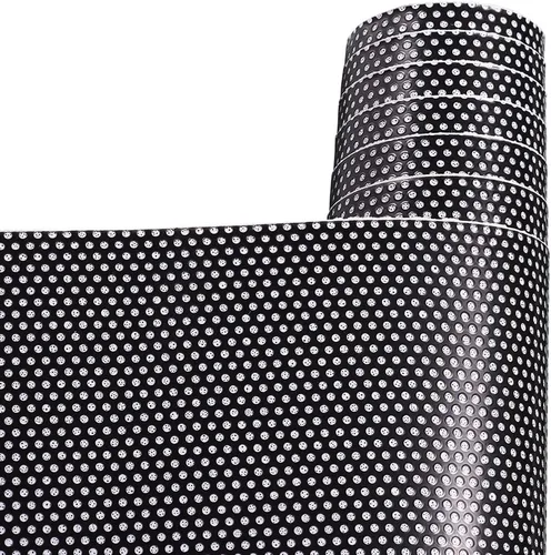 Vista 8 de XhuangTech Película de vinilo perforada para ventana de color negro para evitar golpes de pájaros, película de vinilo negro perforado para ventana