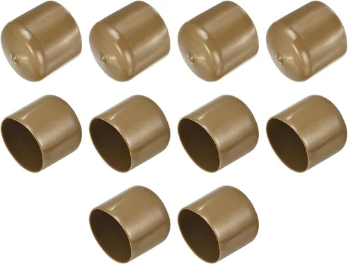 Vista 141 de uxcell 10 tapas de goma para extremos de 0.591 in de identificación, tapa de extremo redondo, protectores de rosca de tornillo, color negro