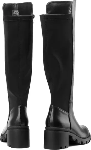 Vista 4 de DREAM PAIRS Botas altas hasta la rodilla para mujer, cómodas botas elásticas con plataforma y punta redonda para mujer