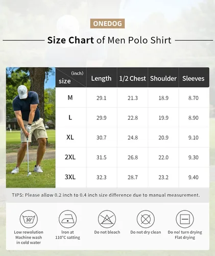 Vista 7 de OneDog Polo de manga corta para hombre, casual, deportivo, absorbe la humedad, ajuste regular, para golf, cuello de golf, camiseta de tenis