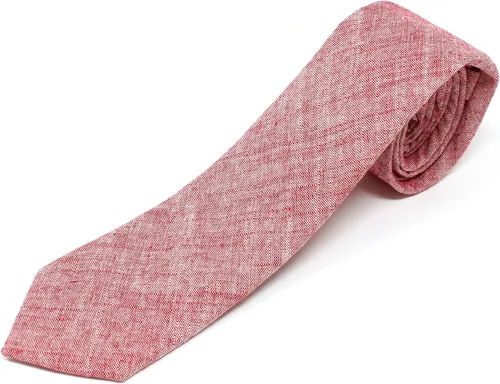 Vista 86 de Corbata delgada de algodón cambray para hombre, estilo desgastado texturizado - 2 1/2 pulgadas de ancho