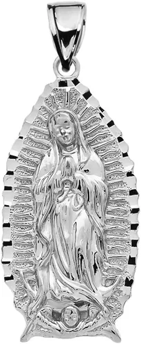 Vista 2 de Collar con colgante de plata de ley de FDJ, con la Virgen de Guadalupe