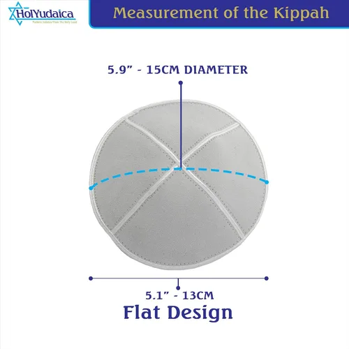 Vista 6 de Paquete de 4 piezas Hq Kipá de ante de 4 colores para hombres y niños, sombrero Yamaka de Israel Kippot Bulk, Negro, azul, gris y blanquecino