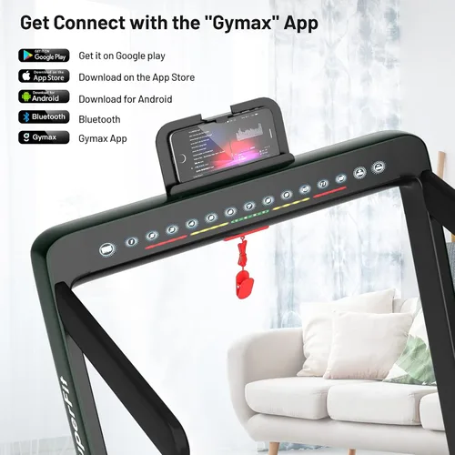 Vista 3 de GYMAX Almohadilla para caminar, pantalla LED dual 2 en 1, caminadora para debajo del escritorio para el hogar con control remoto y aplicación