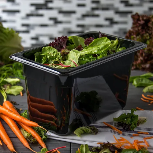 Vista 4 de Carlisle FoodService Products 3068203 StorPlus - Sartén para alimentos de cuarto tamaño, policarbonato, 6 pulgadas de profundidad, color negro