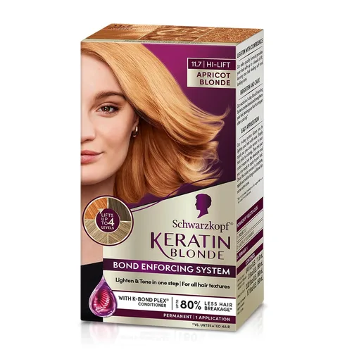 Vista 66 de Schwarzkopf Keratin - Tinte para el cabello rubio, 7.0 rubio ceniza oscuro, coloración permanente de calidad profesional, sistema de refuerzo