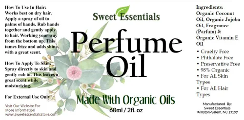Vista 6 de Sweet Essentials Té blanco y rosa Aceite de fragancia/perfume 2 oz hecho con aceites orgánicos – Spray sobre aceite de perfume – Sin alcohol ni