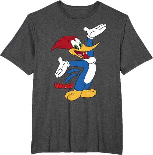 Vista 11 de Woody Woodpecker Camiseta con logotipo de cuerpo completo Negro
