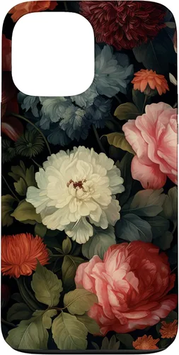 Vista 23 de Vintage Dark Flower Pattern Moody Floral Case for iPhone 16