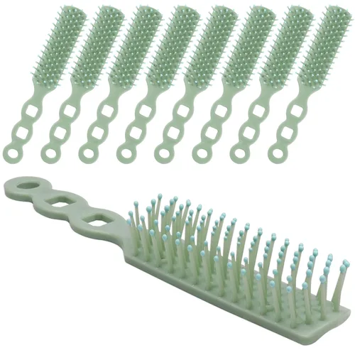 Vista 10 de Cepillos de pelo a granel para personas sin hogar, paquete de 12 cepillos de pelo a granel para cabello rizado, ondulado, secado de pelo, Negro