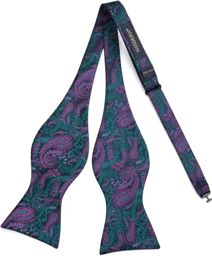 Vista 70 de HISDERN Pajaritas para hombre, corbatín de cachemira para hombre, corbata de lazo y bolsillo cuadrado, juego formal de esmoquin para boda