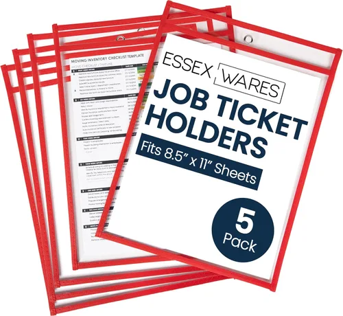 Vista 10 de Essex Wares - Paquete de 5, surtido, soportes para boletos de trabajo, 10 pulgadas de ancho x 13.5 pulgadas de alto - Soportes para boletos