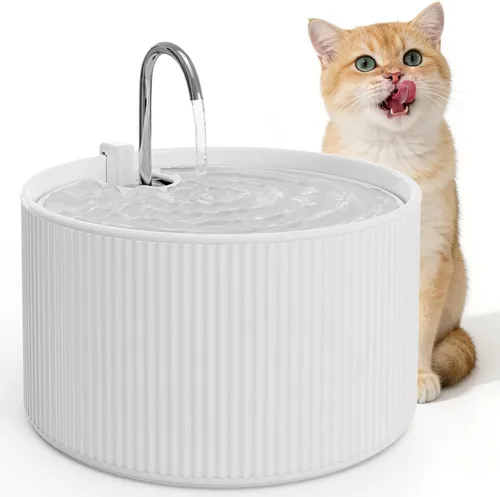 Vista 13 de Fuente de agua de cerámica para gatos, fuente de agua para mascotas con 3 filtros de carbono y 2 bombas de agua, dispensador automático de agua