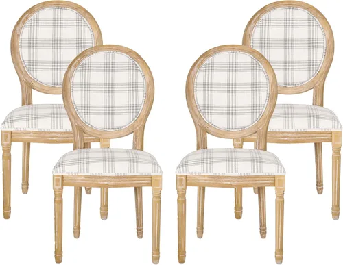 Vista 16 de Christopher Knight Home - Juego de sillas para comedor, modelo Phinnaeus, juego de 4, madera, rayas azul oscuro + beige claro + natural