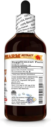 Vista 5 de Hawaii Pharm Extracto líquido Gotu Kola, 4 onzas líquidas, paquete de 15