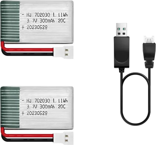 Vista 10 de HAWK'S WORK 2 baterías Lipo de 3.7 V, batería recargable de polímero de litio de 150 mAh para helicópteros RC Plane Drone todos los modelos