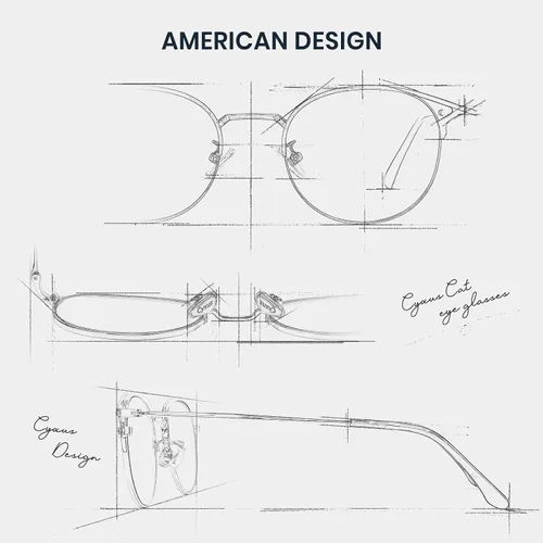 Vista 5 de Cyxus Paquete de 2 lentes de bloqueo de luz azul para mujer, diseño de montura redonda de ojo de gato, luz azul antidañina entre 380 nm y 450 nm